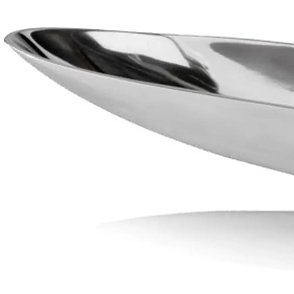 32" Contempo Shiny Silver Long Boat Tray - Homeroots - Flyclothing LLC
