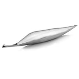 36" Silver Aluminum Leaf Shaped Centerpiece Bowl - Homeroots