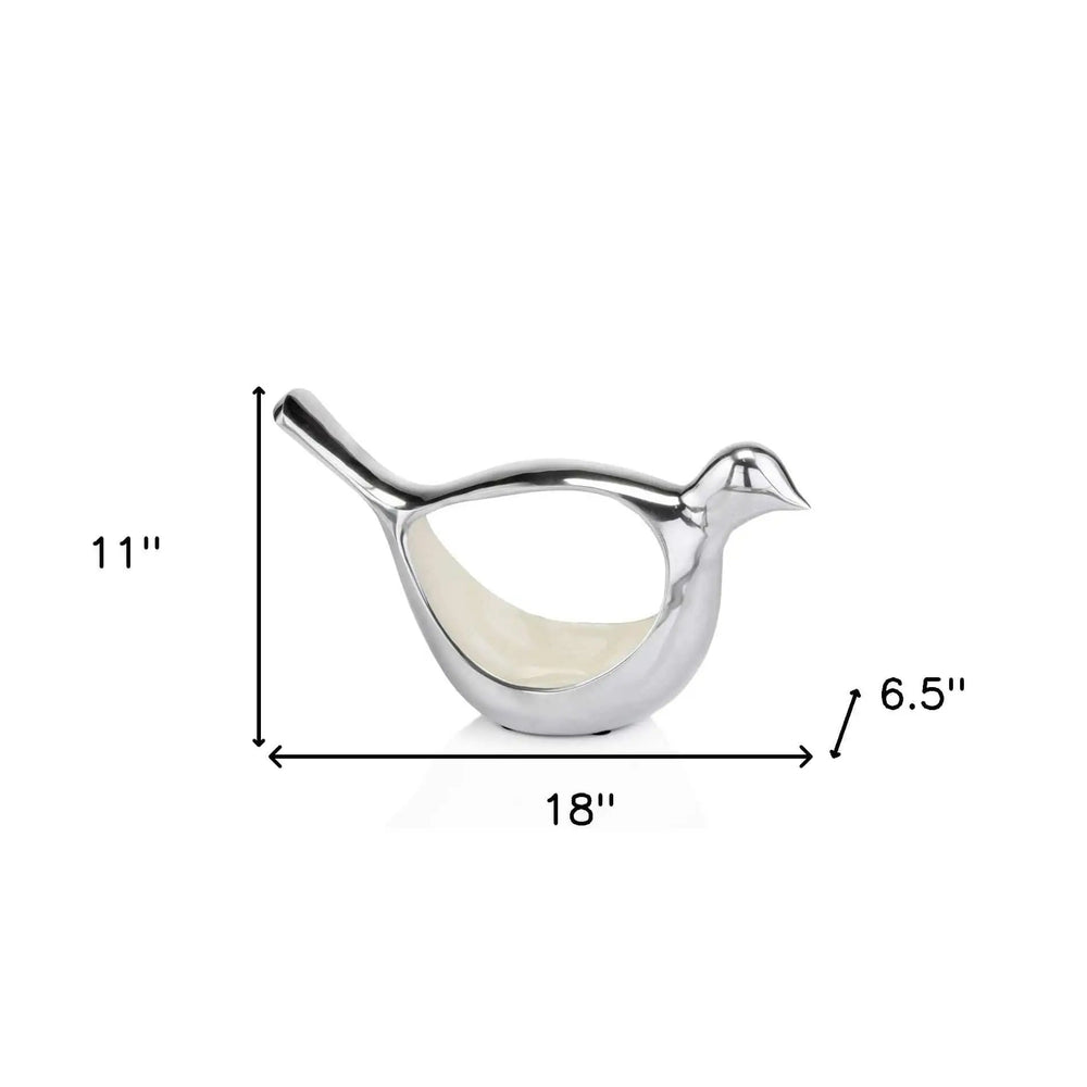 11" Silver Buffed Aluminum Tabletop Sculpture - Homeroots