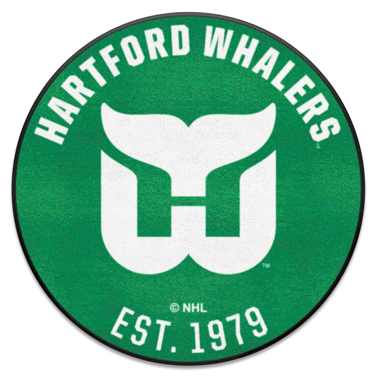 Retro NHL Hartford Whalers Roundel Rug - 27in. Diameter - Hartford Whalers