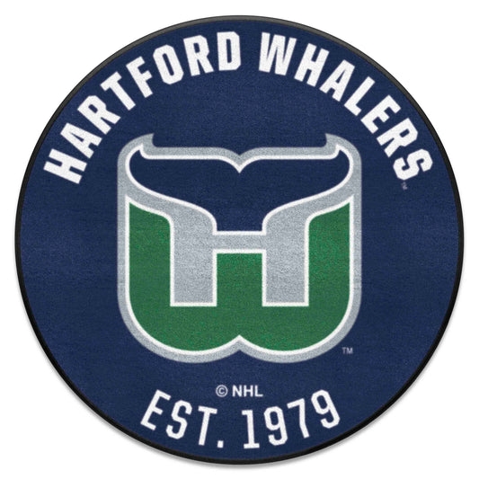 Retro NHL Hartford Whalers Roundel Rug - 27in. Diameter - Hartford Whalers