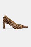 Beast Fashion Faux Suede Leopard Point Toe Pumps - Trendsi