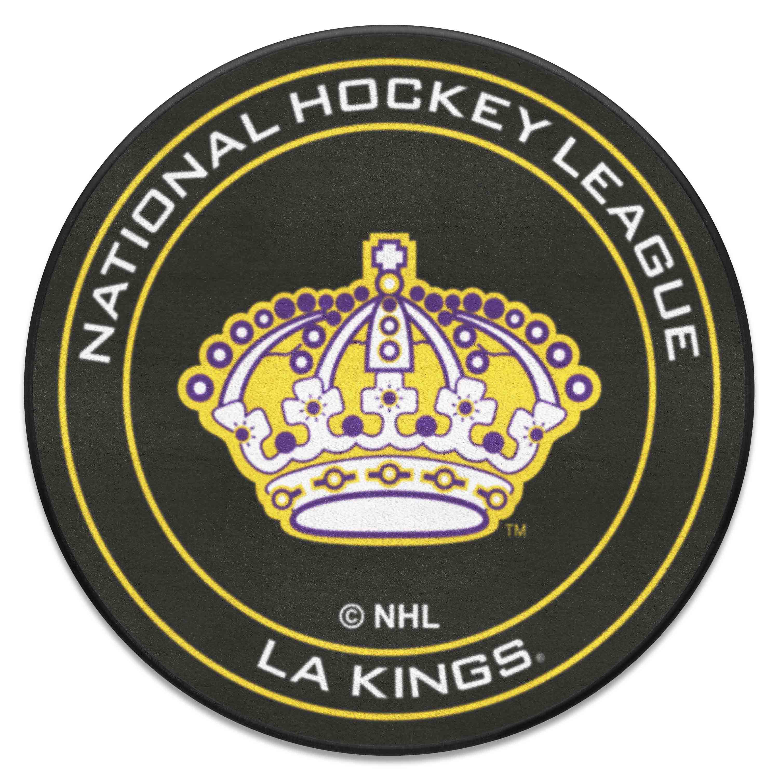 Retro NHL Los Angeles Kings Hockey Puck Rug - 27in. Diameter - Los Angeles Kings