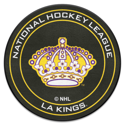 Retro NHL Los Angeles Kings Hockey Puck Rug - 27in. Diameter - Los Angeles Kings