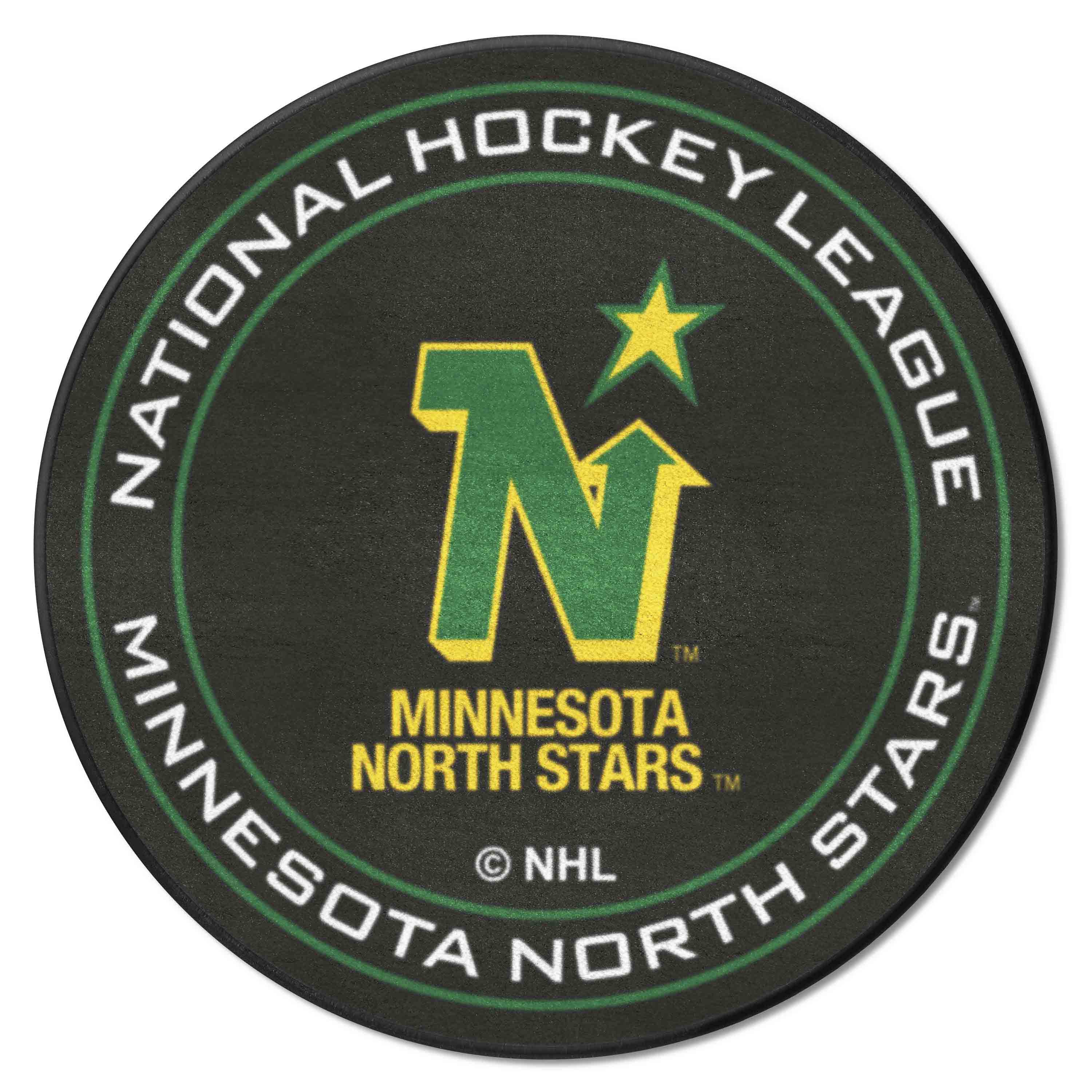 NHLRETRO Minnesota North Stars Hockey Puck Rug - 27in. Diameter - Minnesota North Stars