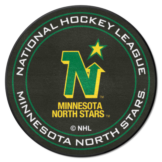 NHLRETRO Minnesota North Stars Hockey Puck Rug - 27in. Diameter - Minnesota North Stars