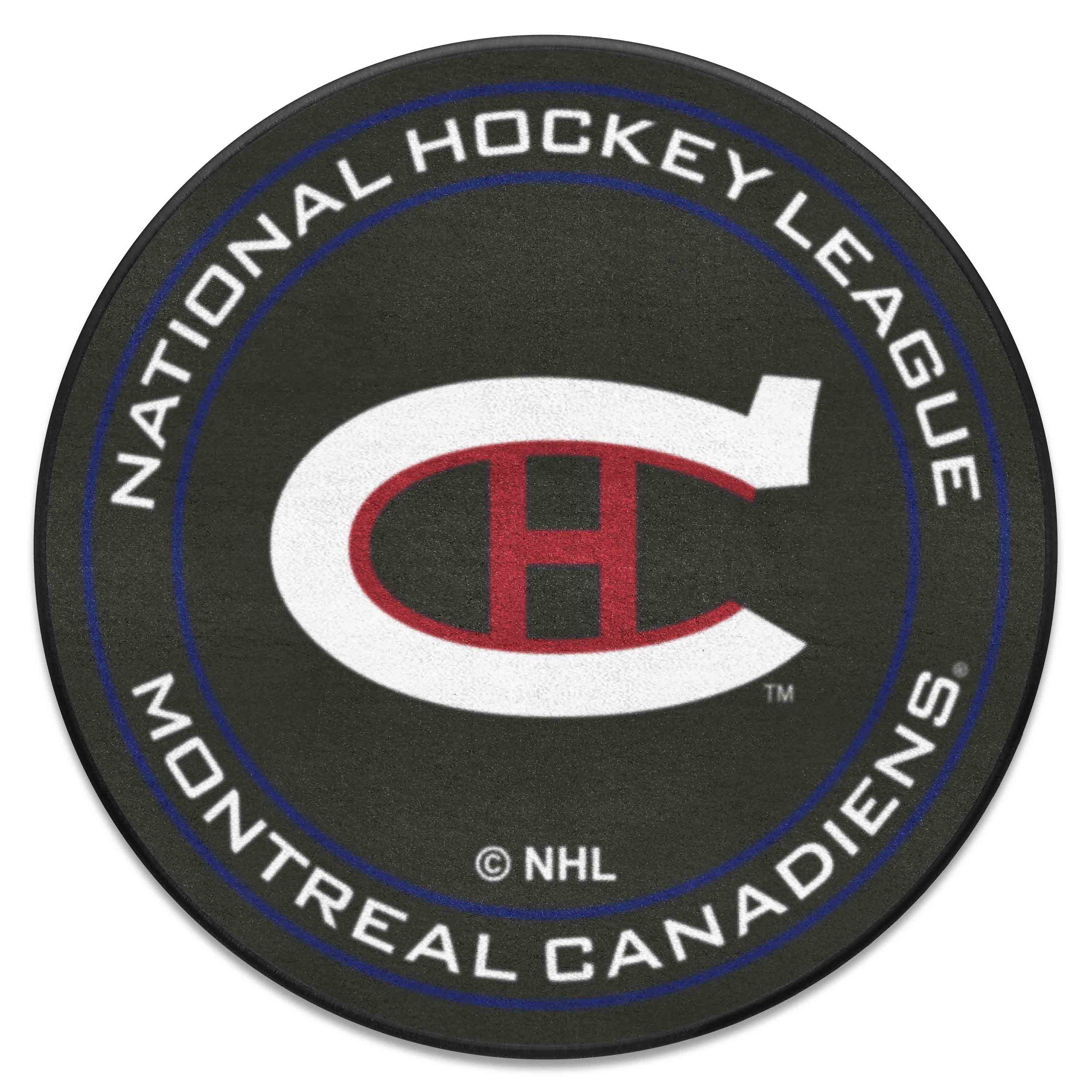 NHLRETRO Montreal Canadiens Hockey Puck Rug - 27in. Diameter - Montreal Canadiens