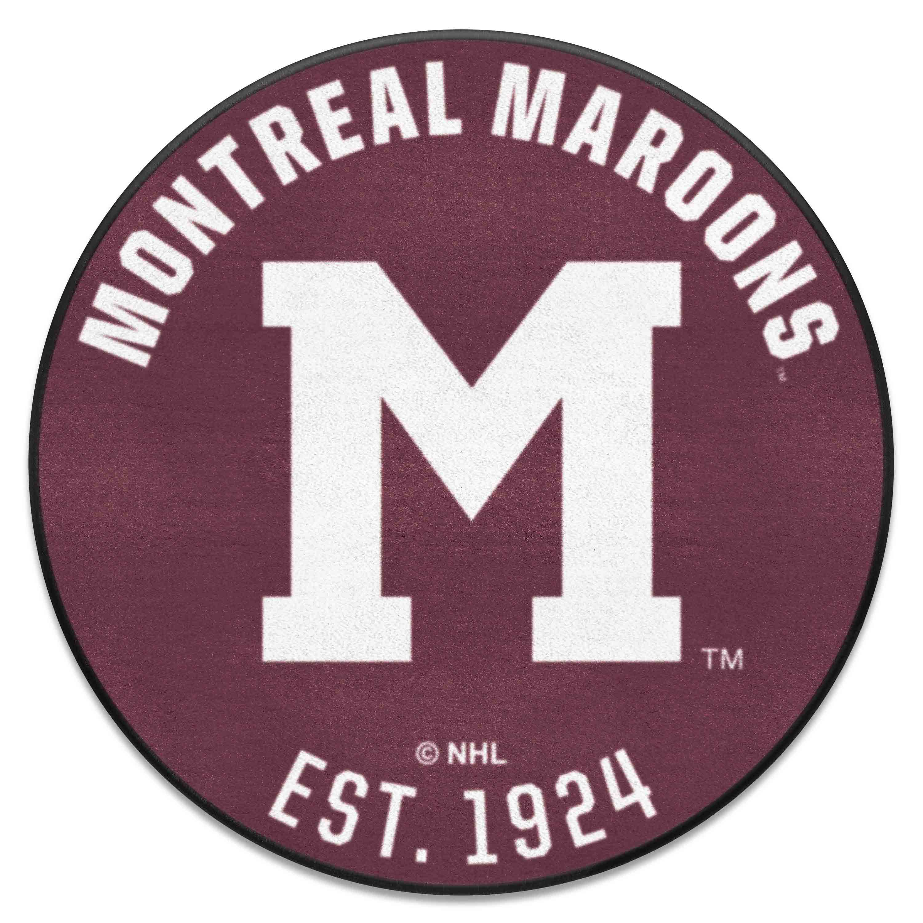 NHLRETRO Montreal Maroons Roundel Rug - 27in. Diameter - Montreal Maroons