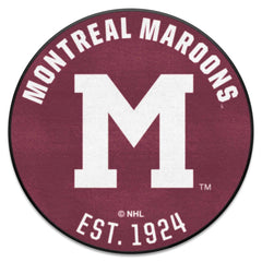 NHLRETRO Montreal Maroons Roundel Rug - 27in. Diameter - Montreal Maroons