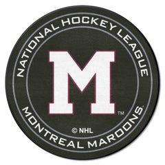 NHLRETRO Montreal Maroons Hockey Puck Rug - 27in. Diameter - Montreal Maroons