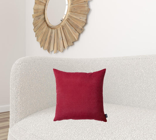 Set Of Two 18" X 18" Red Polyester Zippered Pillow Cover - Homeroots