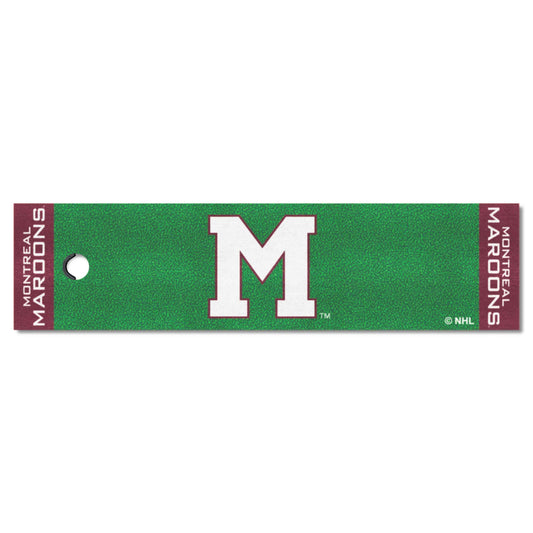 NHLRETRO Montreal Maroons Putting Green Mat - 1.5ft. x 6ft. - Montreal Maroons