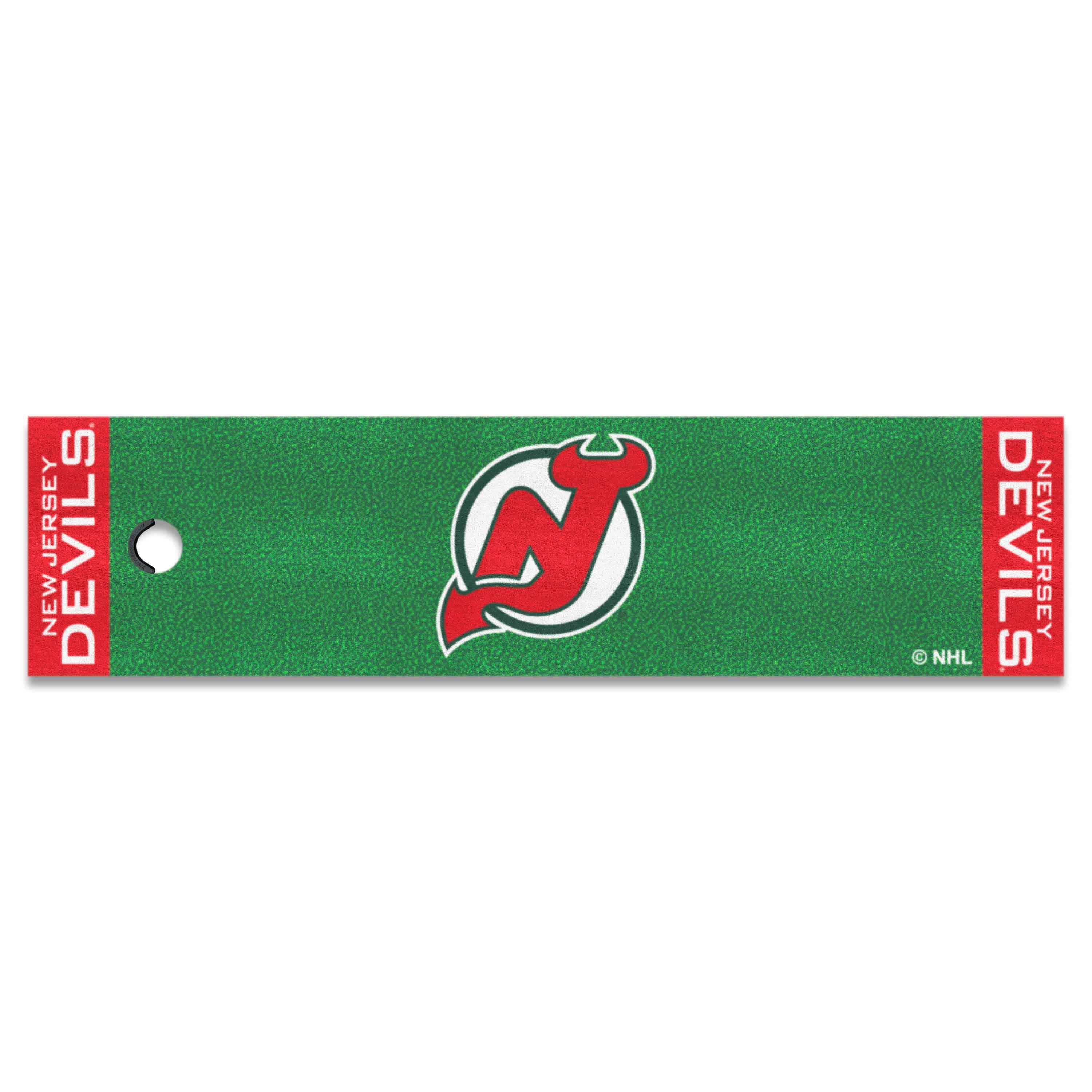 NHLRETRO New Jersey Devils Putting Green Mat - 1.5ft. x 6ft. - New Jersey Devils