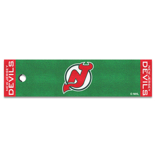 NHLRETRO New Jersey Devils Putting Green Mat - 1.5ft. x 6ft. - New Jersey Devils
