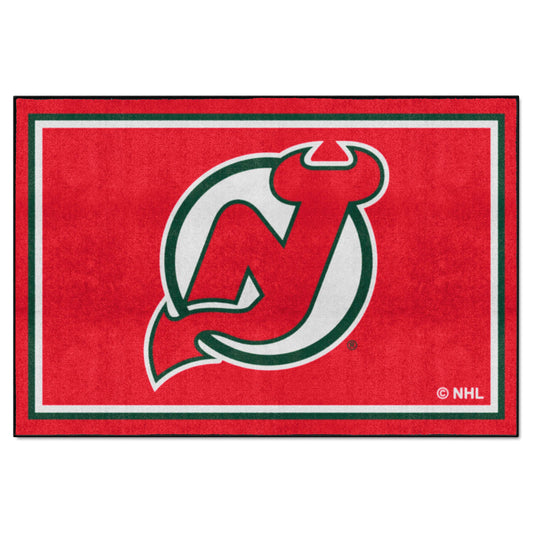 NHLRETRO New Jersey Devils 5ft. x 8 ft. Plush Area Rug - New Jersey Devils