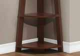 71" Brown Wood Corner Bookcase - Homeroots