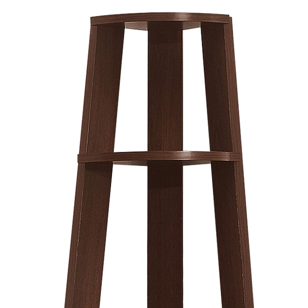 71" Brown Wood Corner Bookcase - Homeroots