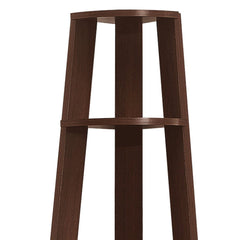 71" Brown Wood Corner Bookcase - Homeroots