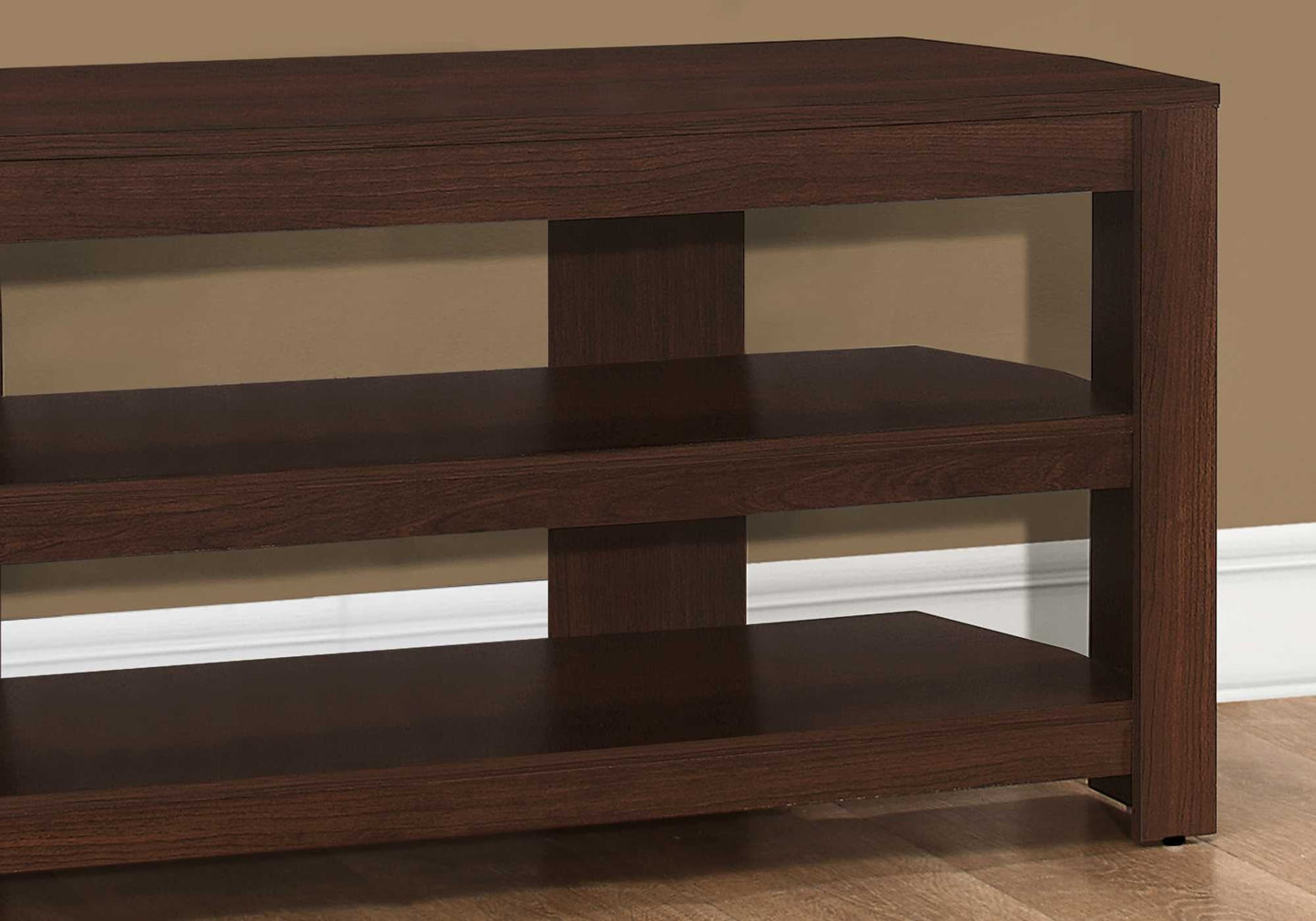 42" Dark Brown Open shelving TV Stand - Homeroots - Flyclothing LLC