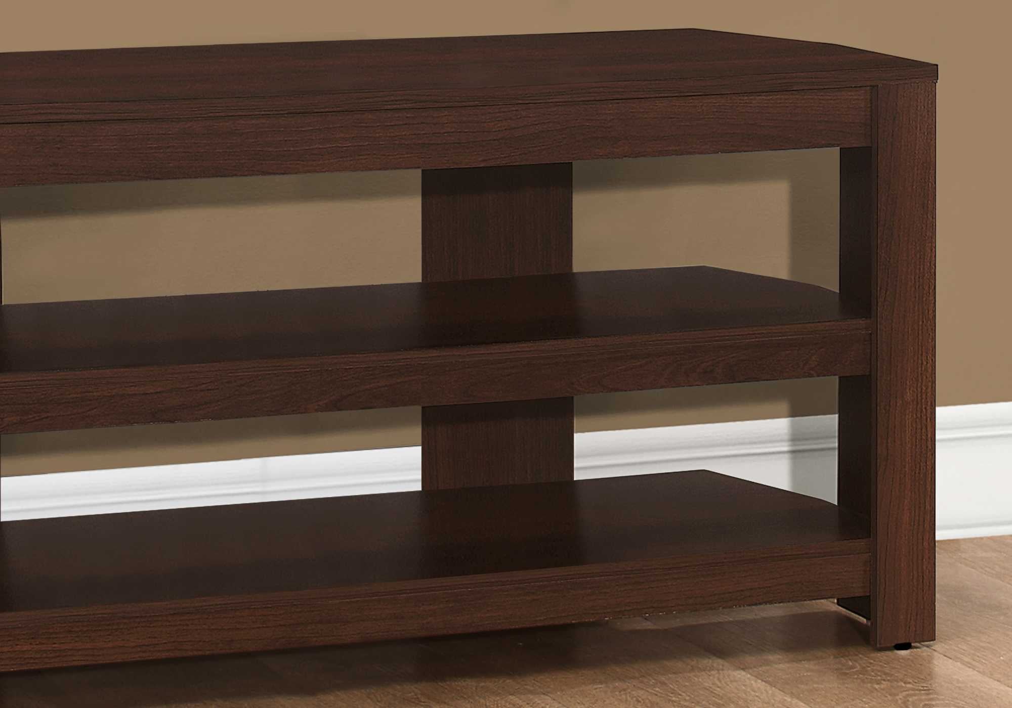 42" Dark Brown Open shelving TV Stand - Homeroots - Flyclothing LLC