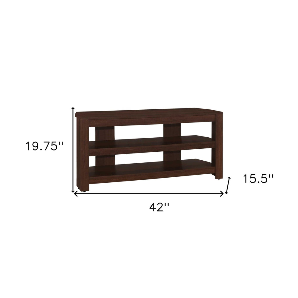42" Dark Brown Open shelving TV Stand - Homeroots - Flyclothing LLC