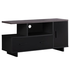 47" Gray and Black Open Shelving TV Stand - Homeroots