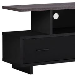 47" Gray and Black Open Shelving TV Stand - Homeroots