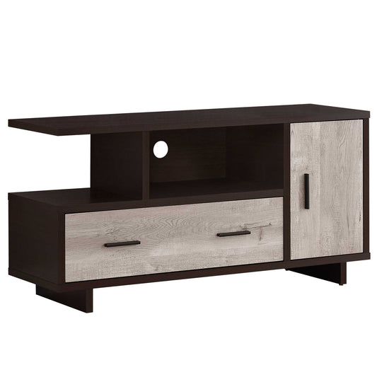 47" Wood Brown Cabinet Enclosed Storage TV Stand - Homeroots
