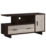 47" Wood Brown Cabinet Enclosed Storage TV Stand - Homeroots