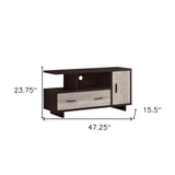 47" Wood Brown Cabinet Enclosed Storage TV Stand - Homeroots