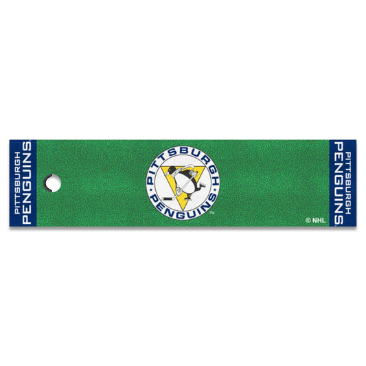 Retro NHL Pittsburgh Penguins Putting Green Mat - 1.5ft. x 6ft. - Pittsburgh Penguins