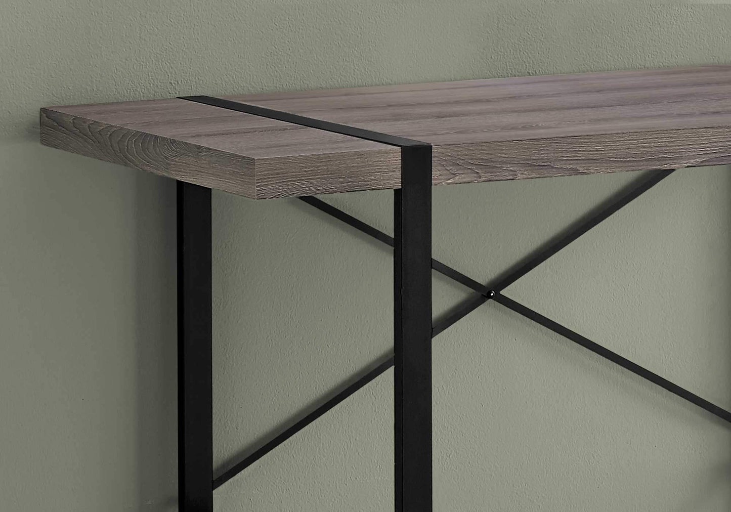 24" Taupe and Black Computer Desk - Homeroots - Flyclothing LLC