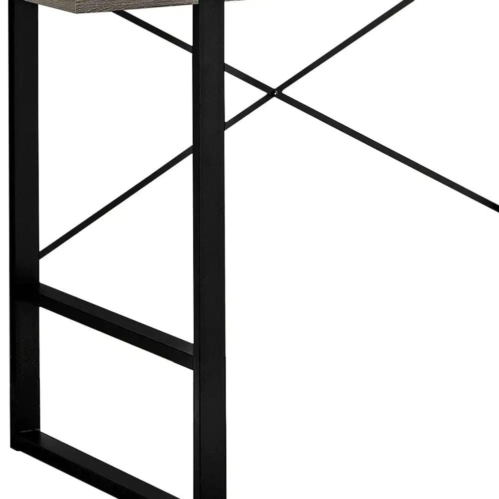 24" Taupe and Black Computer Desk - Homeroots - Flyclothing LLC