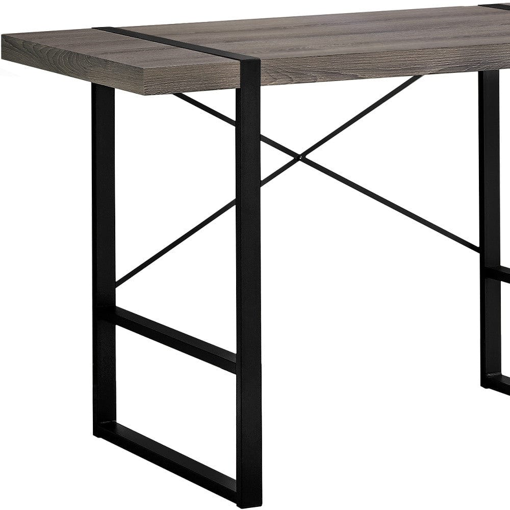 24" Taupe and Black Computer Desk - Homeroots - Flyclothing LLC