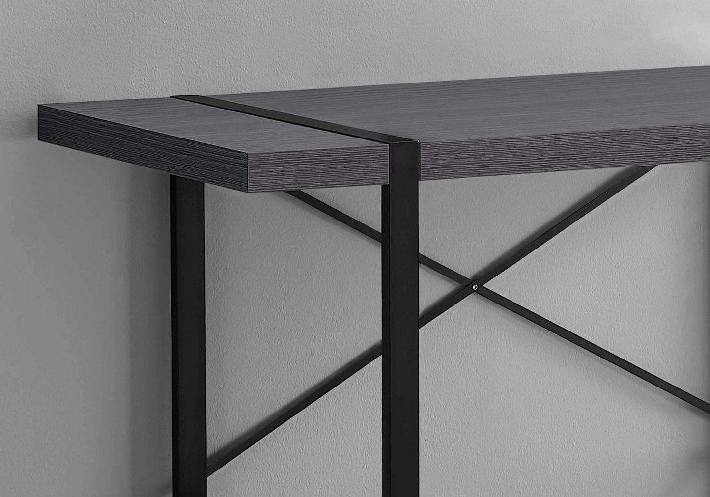 24" Gray and Black Computer Desk - Homeroots - Flyclothing LLC