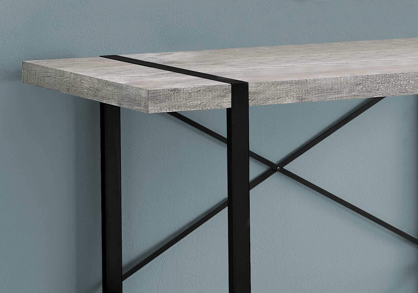 24" Gray and Black Computer Desk - Homeroots - Flyclothing LLC