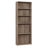 71" Taupe Wood Adjustable Bookcase - Homeroots - Flyclothing LLC