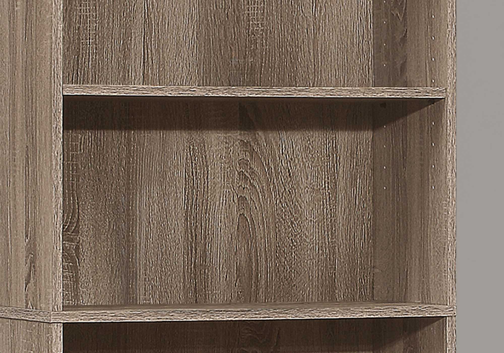 71" Taupe Wood Adjustable Bookcase - Homeroots - Flyclothing LLC