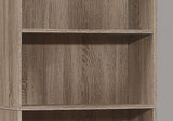 71" Taupe Wood Adjustable Bookcase - Homeroots