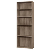 71" Taupe Wood Adjustable Bookcase - Homeroots - Flyclothing LLC