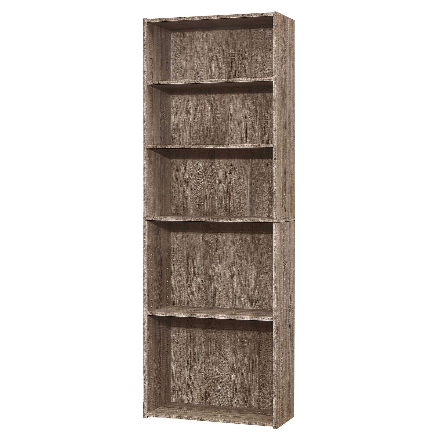 71" Taupe Wood Adjustable Bookcase - Homeroots - Flyclothing LLC