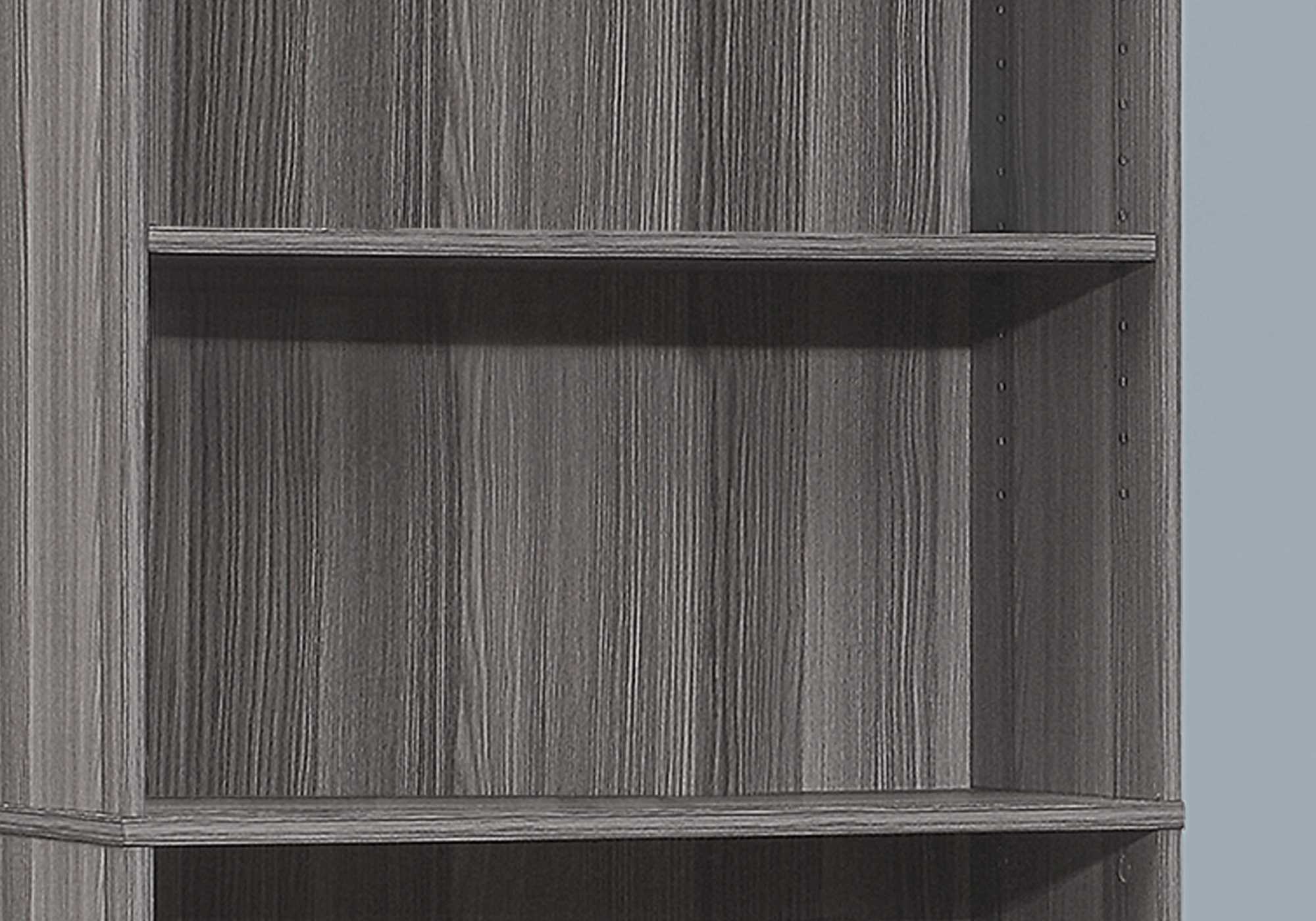 71" Gray Wood Adjustable Bookcase - Homeroots - Flyclothing LLC