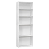 71" White Wood Adjustable Bookcase - Homeroots - Flyclothing LLC