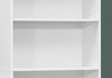 71" White Wood Adjustable Bookcase - Homeroots