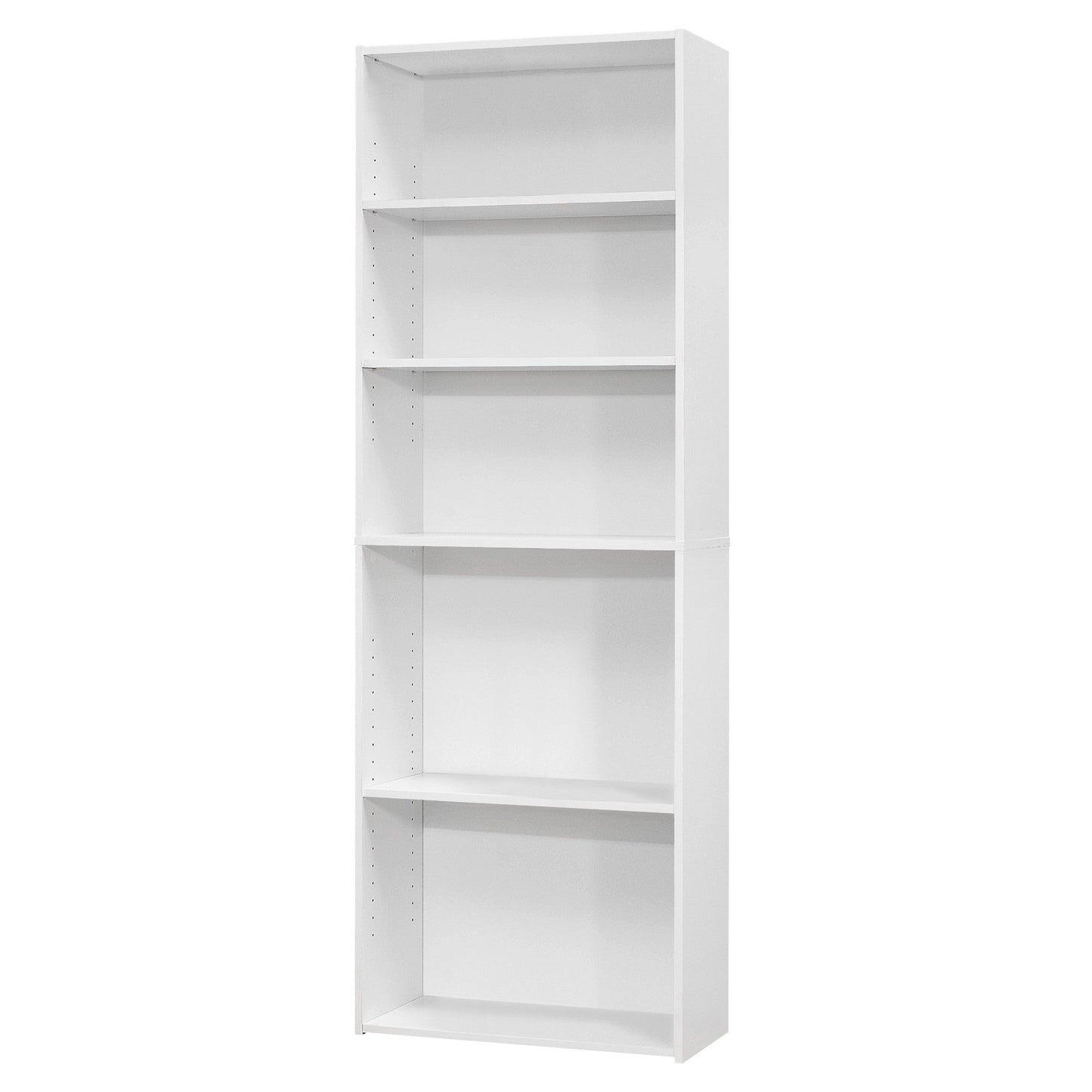 71" White Wood Adjustable Bookcase - Homeroots - Flyclothing LLC