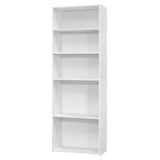 71" White Wood Adjustable Bookcase - Homeroots - Flyclothing LLC