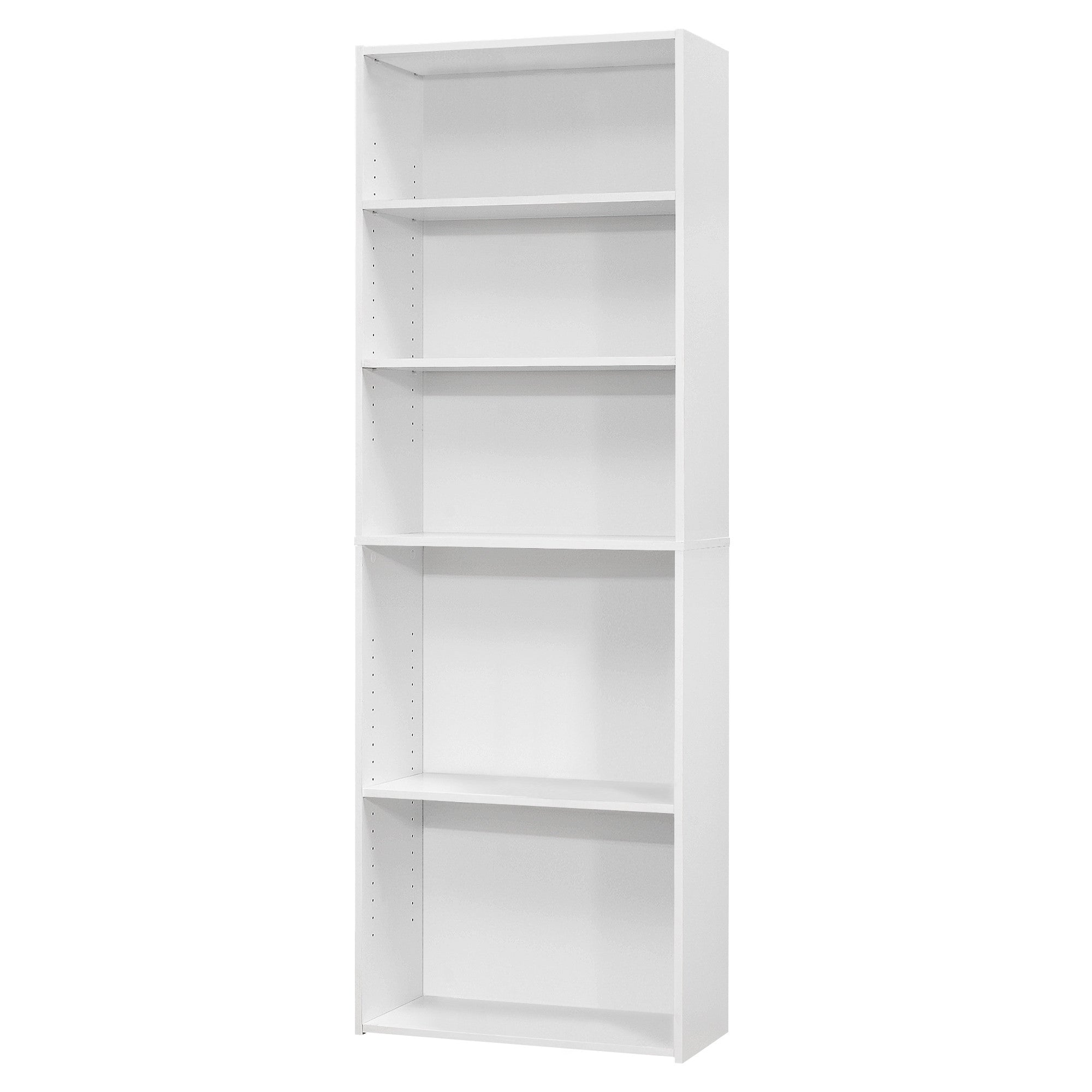 71" White Wood Adjustable Bookcase - Homeroots - Flyclothing LLC