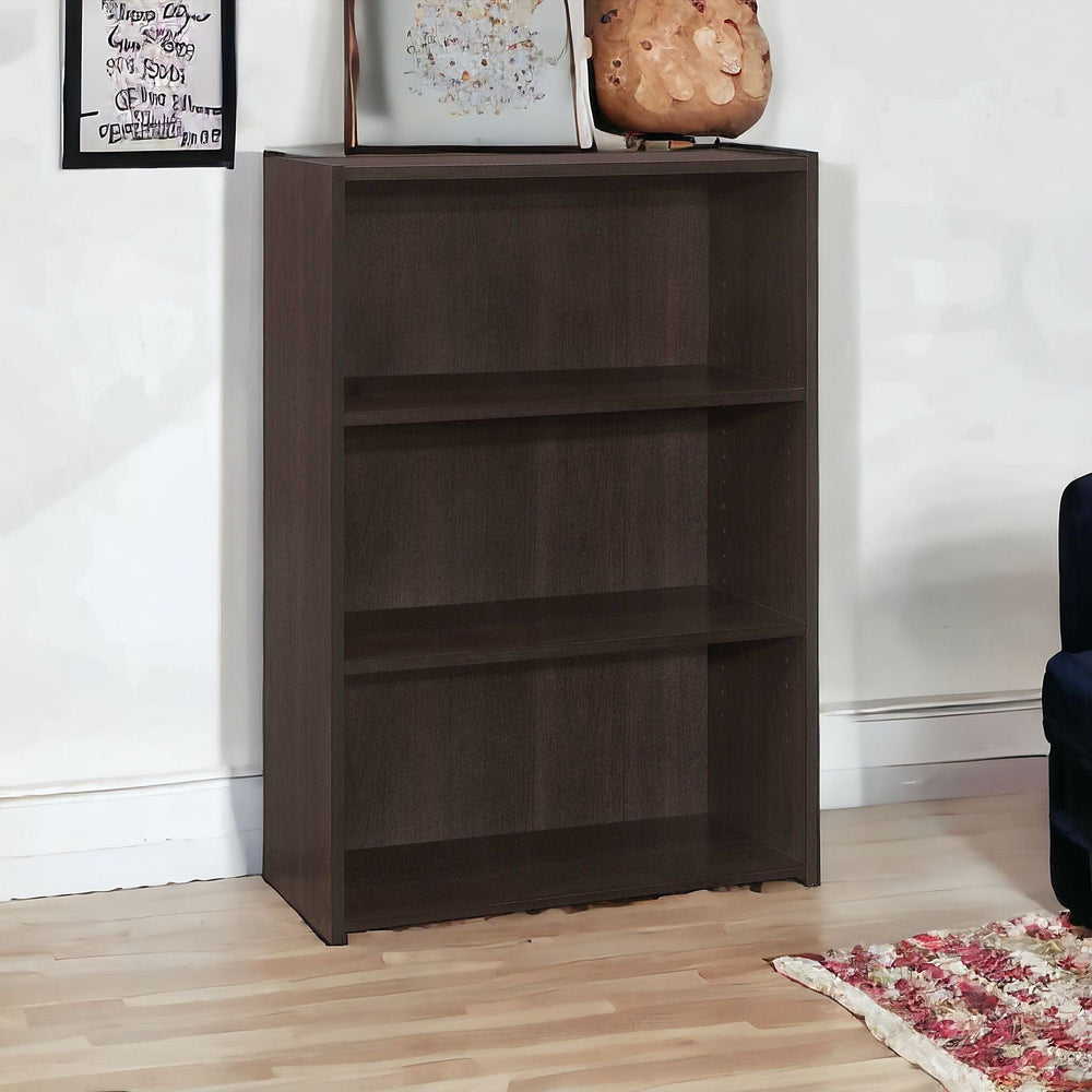 36" Brown Wood Adjustable Bookcase - Homeroots - Flyclothing LLC