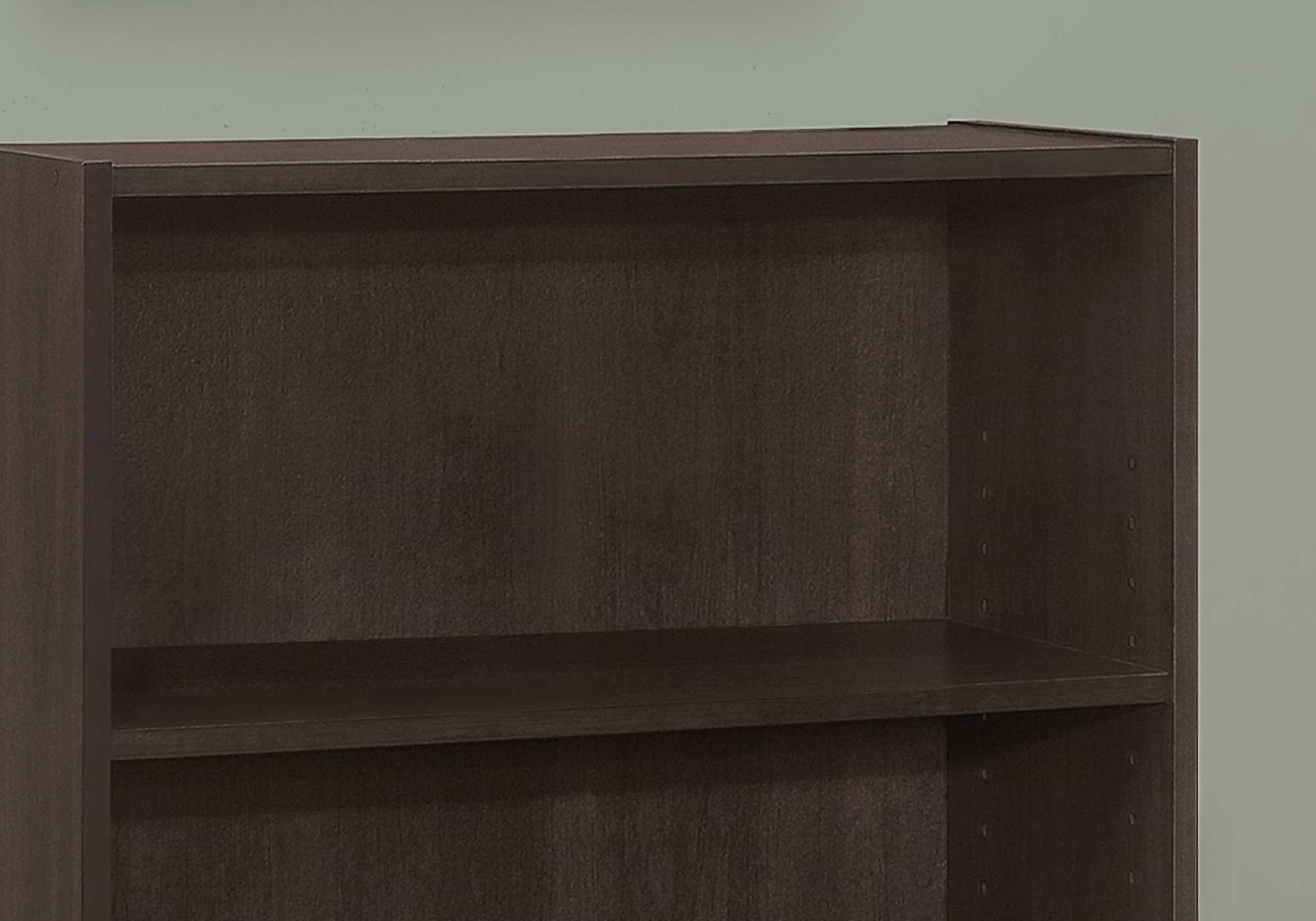 36" Brown Wood Adjustable Bookcase - Homeroots