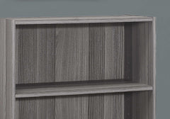 36" Gray Wood Adjustable Bookcase - Homeroots